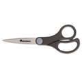 Universal Economy Scissors- 7&amp;quot; Length- Straight Handle- Stainless Steel- Black UN34099